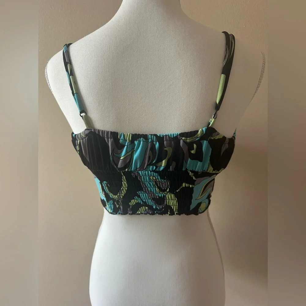 Urban Outfitters Y2K Abstract Print Handkerchief Hem Going Out Top Small - Picture 5 of 8